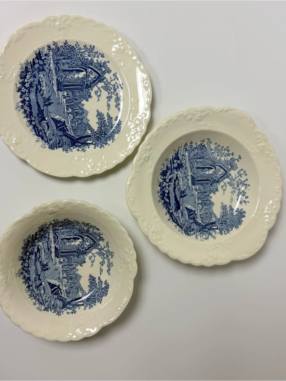 Vintage English Abbey 3 Piece Transferware Set